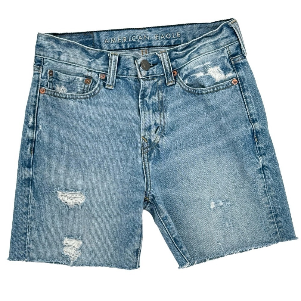 American Eagle AE Cutoff Jean Shorts Jorts Relaxed Slim Fit Distressed | Size 26
